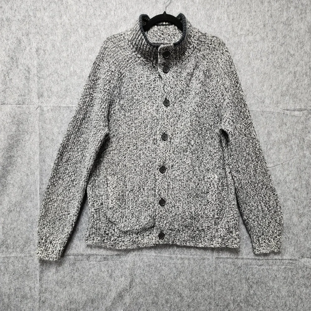 Banana‎ Republic Cardigan Sweater Mens Large (Fits as Medium) Heavy Knit Cotton